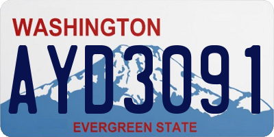 WA license plate AYD3091