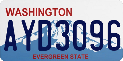 WA license plate AYD3096