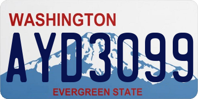 WA license plate AYD3099