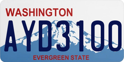 WA license plate AYD3100