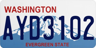 WA license plate AYD3102