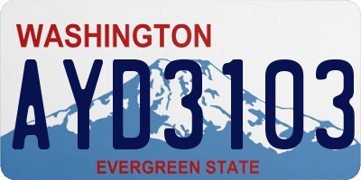 WA license plate AYD3103