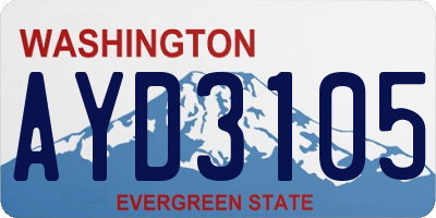 WA license plate AYD3105