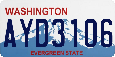WA license plate AYD3106