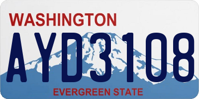 WA license plate AYD3108