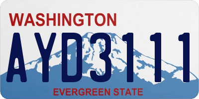 WA license plate AYD3111
