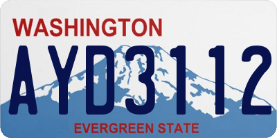 WA license plate AYD3112