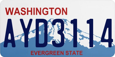 WA license plate AYD3114