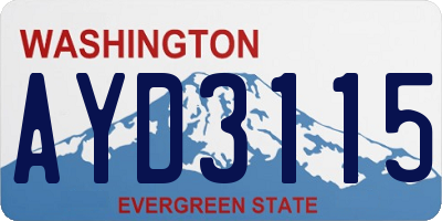 WA license plate AYD3115
