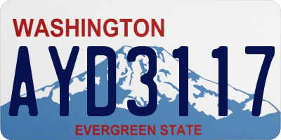 WA license plate AYD3117