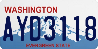 WA license plate AYD3118