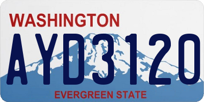 WA license plate AYD3120