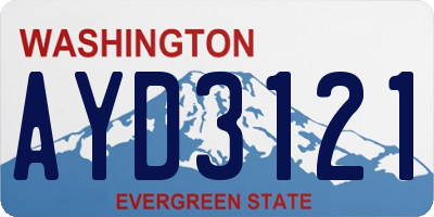 WA license plate AYD3121