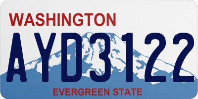 WA license plate AYD3122