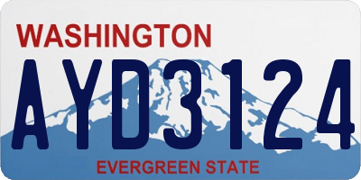 WA license plate AYD3124
