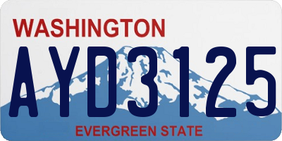 WA license plate AYD3125