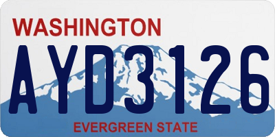 WA license plate AYD3126