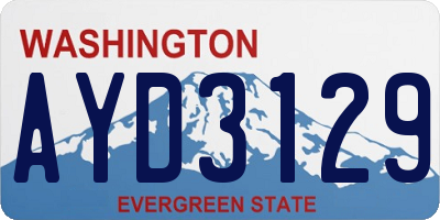 WA license plate AYD3129