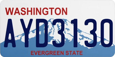 WA license plate AYD3130