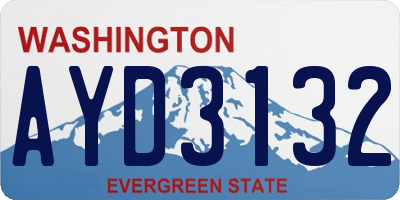 WA license plate AYD3132