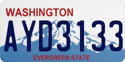 WA license plate AYD3133