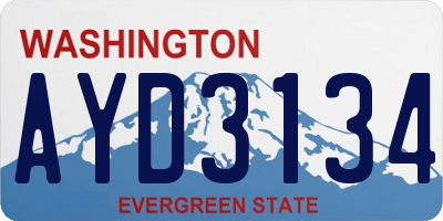 WA license plate AYD3134