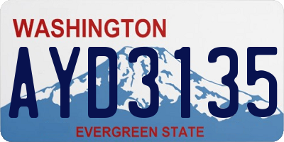 WA license plate AYD3135