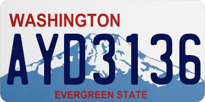 WA license plate AYD3136