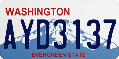 WA license plate AYD3137