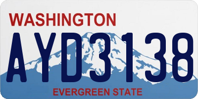 WA license plate AYD3138