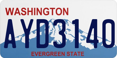WA license plate AYD3140