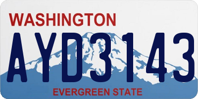 WA license plate AYD3143
