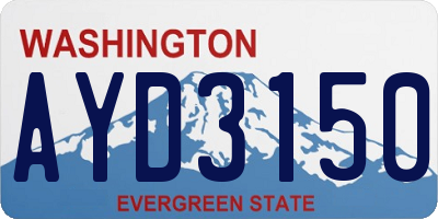 WA license plate AYD3150
