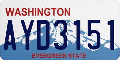 WA license plate AYD3151