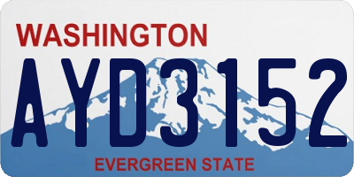 WA license plate AYD3152