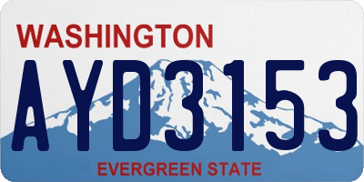 WA license plate AYD3153