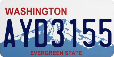WA license plate AYD3155