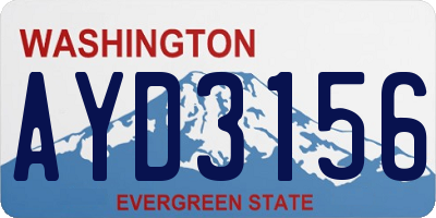 WA license plate AYD3156
