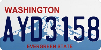 WA license plate AYD3158