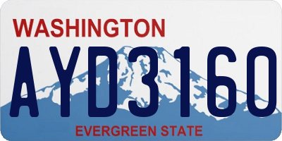 WA license plate AYD3160