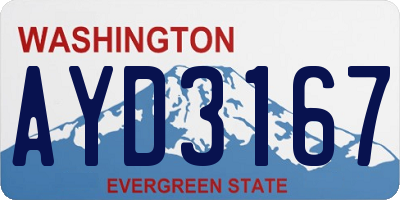 WA license plate AYD3167