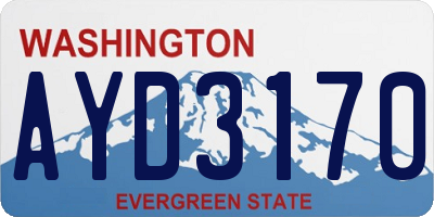 WA license plate AYD3170