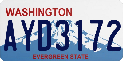 WA license plate AYD3172