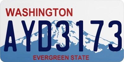 WA license plate AYD3173