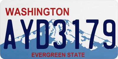WA license plate AYD3179
