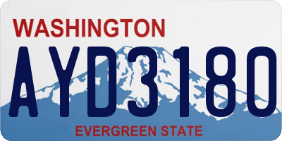 WA license plate AYD3180