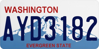WA license plate AYD3182