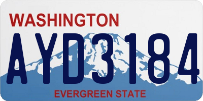 WA license plate AYD3184