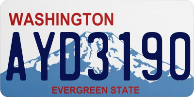 WA license plate AYD3190