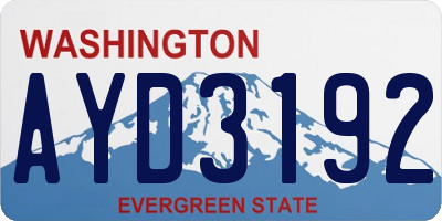 WA license plate AYD3192